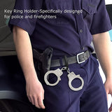 Black Duty Keychain Belt Quick Release Key Clip, Stainless Steel Tactical Invisible Keyring With 6 Removable Keyrings