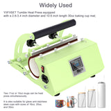 Tumbler Heat Press hine for 30oz/11oz/25oz/16oz Cups Support 2.6-3.4inch Diameter Adjustable Temperature 0-400 ℉ Timer 0-999s