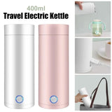 Travel 400ml Stainless Steel Vacuum Insulated Cup Auto Off Electric Kettle Water Boiler Bottle for Tea Coffee