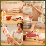 500ml Portable 2400mAh Wireless Fruit Mixers USB juicer Fresh Juice Bottle Blender Plus 6 Blades Food Milhake Ice Crush Cup