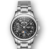 GUANQIN Mechanical Luxury Moon Phase Men's watches Stainless steel Sapphire mirror watch for men Multifunctional automatic Watch