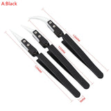 3PCS/Set Ceramic Straight Tip Electronic Soldering Tweezers Anti-Static Reverse Acid Resistant Precision Chuck Ceramic Tweezers