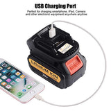 DM18M Adapter for /Milwaukee 18/20V Covert to 18V Li-ion Battery with USB Charging Interface