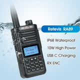 RA89 UV segment walkie talkie power 10W/IP68 waterproof/Type-C charging guard dual standby