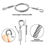 2PCS Adjustable Picture Hanging Wire Kit - Heavy Duty Hardware , 1M X1.5Mm Stainless Steel Cables Hanging Rope