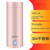 Travel 400ml Stainless Steel Vacuum Insulated Cup Auto Off Electric Kettle Water Boiler Bottle for Tea Coffee