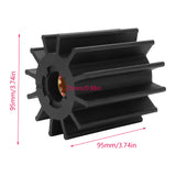 Outboard Water Pump Impeller 3830459 Flexible 12 Blades Copper Neoprene Rubber for Jabsco Rubber + Copper