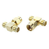 8 Pcs Male To Two RP SMA Female Triple T RF Adapter Connector 3 Way Splitter