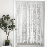 1PC Rose Flower Pattern Lace Door Curtain - Garden Style, Suitable for Various Room Types