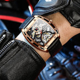 GUANQIN Brand Mechanical Automation Watch For Men Steel shell Waterproof Leather Men's watches Sapphire mirror Luminous Clock