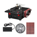 300W Circular Table Variable Speed Mini Bench Saw and Belt Sander 30mm Cutting Depth DIY Benchtop Sanding hine with Belts