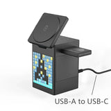 Bluetooth Speaker in 1 Wireless Charger IPhone 16 15 14 13 12 Fast Charging Station for Apple Watch 9 8 7 6 5 4 with Clock
