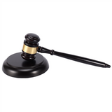 Wooden judge's gavel hammer with sound block for attorney judge auction handwork