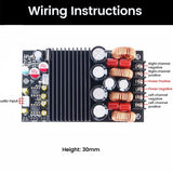 DC19-50V 300W+300W 600W Bluetooth Power Amplifier Module TPA3255 Chip 2.0 Channel With Treble And Bass Adjustment Durable