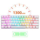 Motospeed SK62 BT Wireless Gaming Keyboard - 61 Keys, RGB Backlight, Red/Blue Switch, For Laptop & PC