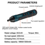 1300MAH Rechargeable Cordless Electric Screwdriver Set 3.6V Power Screwdrivers Drill 4 Torque Screw Driver Household Repair Tool