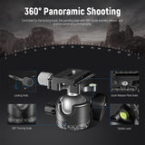 Metal Mini Ballhead H-35A Low Profile Camera Tripod Ball Head for Arca 1/4 Quick Release Plate for Tripod Monopod DSLR Camera