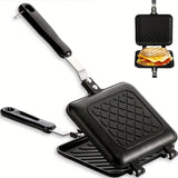 1pc, Sandwich Pan (14.99cmx13.49cm), Double Sided Non-Stick Sandwich Maker, Panini Pan, Steak Frying Pan