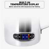 12/20oz Frothing with Temperature Display Stainless Steel Milk Frother Pitcher Jug Cup for Latte Art Barista