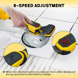 Cordless Tile Vibration Leveg hine Digital Display 8 Adjustable Speed Tiler Vibrator Tool for Battery (No Battery)