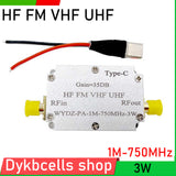1-750MHZ 3W RF POWER Amplifier HF VHF UHF FM Transmitter DC 12V For Ham Radio Walkie Talkie Shortwave Remote Control 433M 315M