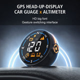 Car HUD GPS System USB Head Up Display Clock Speed Gauge Digital Speedometer Slope Tilt Ince Meter Tester Auto Accessories