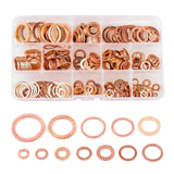 280PCS/Set Washer Copper Sealing Solid Gasket Washer Sump Plug Oil For Boat Crush Flat Seal Ring Tool M5-M20