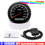 300KM/H 85MM Speedometer Waterproof 7 Color Backlight Odometer Speed Gauge GPS Antenna For Mairne Yacht Boat Car Accessories