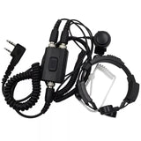 Throat Microphone Covert Acoustic Tube Earpiece Finger PTT for BAOFENG UV5R Plus BF-F8+ Kenwood Walkie Talkie Headset