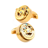 Movement Gear Precision Carving Fully Automatic Mechanical French Shirt Cufflinks Men's Sleeve Nails, D