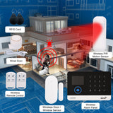 433MHz Wireless WIFI + GSM Auto-dial Alarm Security System LCD Display Door PIR Motion Sensor Phone APP Remote Control