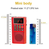 Mini FM Radio Portable Loudspeaker Recorder Outdoor MP3 Music Player Support TF Card USB AUX Play with LED Digital Display