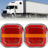 24V 12V Car Taillights License Plate Lamp Tail Brake Lights for Truck UTV ATV Van 4x4 28 LED Illumination Turn Signal Indicator