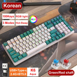 K96 Gaming nical RGB Backlight 100 Key Hotswap Red/Green Switch 2.4G/BT5.0 Wireless Keyboard for PC Computer Gamer