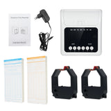 Electronic Clock Employee Attendance with Extra 100pcs Time Cards 2 Sided Monthly & Weekly Punch Payroll Recorder