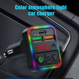 P18 Bluetooth-compatible 5.0 Multifunctional Car Kit FM Transmitter Audio Receiver MP3 Player 3.1A 2 USB Fast Charging