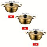 1pc Durable Stainless Steel Pot For Soups, Ramen, Instant Noodles, And Hot Pots - Perfect For Cooking And Serving