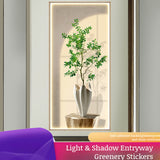 Living room entrance green plant waterproof wall stickers decorative paintings