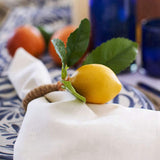 50PCS Handmade Napkin Rings Yellow Faux Lemon With Vine Napkin Ring For Wedding, Dinner Party, Banquet, Serviette