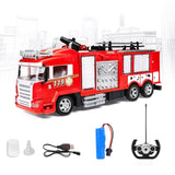 New Electric Remote Control Set Water Spray Fire Truck Children Simulation Sprinkler Engineering Car Boy Toy Gift