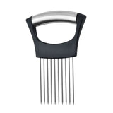 Stainless Steel Pin Slicer with Anti-Slip Handle - Slice Holder & Food Slicers Assistant for Onion, Potato, Lemon