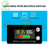 8V-100V Voltmeter DC Capacity Indicator Power Meter Lithium LiFePO4 Lead-acid Cell 12V 24V 48V for 6133A LCD Battery