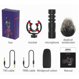 Vlog Microphone DSLR Camera Microphone Shotgun Microfone Cardioid Pickup for Canon Nikon Sony Mobile Phone Vlog Recording
