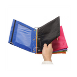 8 Pcs 3 Ring Zipper Colorful Fabric Pencil Case Sturdy and Durable Binder Pouch with Clear Window