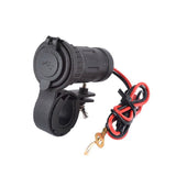 Universal Motorcycle Waterproof Dual USB 5V/3.1A Charger Power Outlet Adapter Car Mount Holder Bracket with 60cm Cable