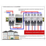 4X Din Rail AC Monitor 6IN1 250-450V 100A Voltage Current Power Factor Active KWH Electric Energy Frequency Meter VOLT