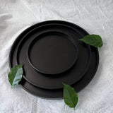 3pcs Black Round Bathroom Tray, Bathroom Supplies Serving Tray, Multifunctional Vanity Tray, Countertop Organizer Tray For Perfume Dresser Jewelry Candle, Coffee Table Decorative Tray
