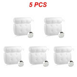 1~5PCS Non-Slip Cushioned Bath Tub Spa Bathtub Head Rest Pillow With Suction Cups For Neck Back Bathroom