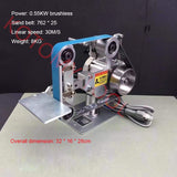 110V/220V Small Vertical And Horizontal Dual Use Belt Sander Polishing Grinding hine Fixed Angle Open V Brushles