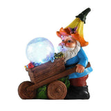 Lawn Solar Light Garden Decorative Light Resin Dwarf Adornment Yard Statue Decor